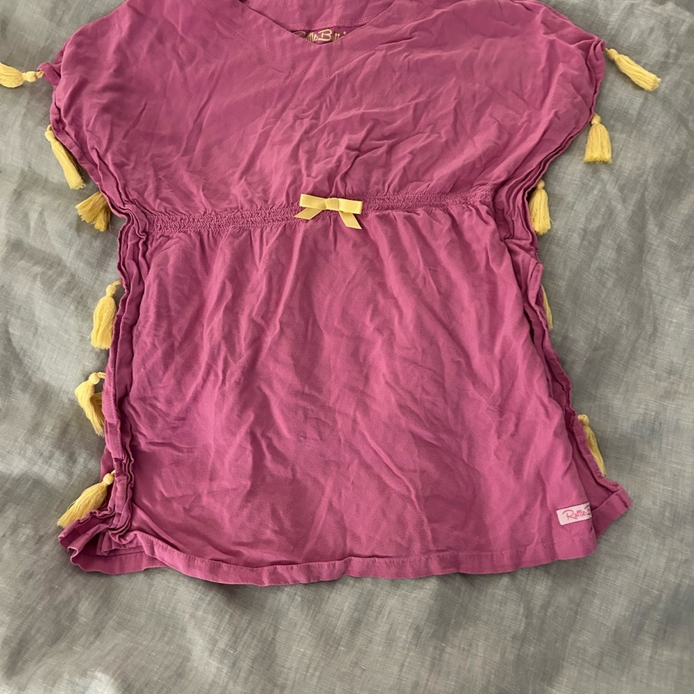 Rufflebutts Pink Kaftan Tassle Cover-Up